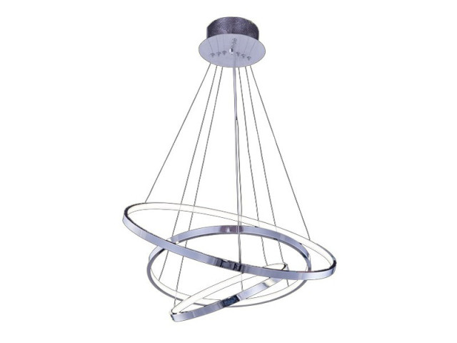 WHEEL 3 DIMM CHROME Azzardo AZ2989 - Lampa wisząca okrągła LED ściemnialna kołaledowe ringi Azzardo