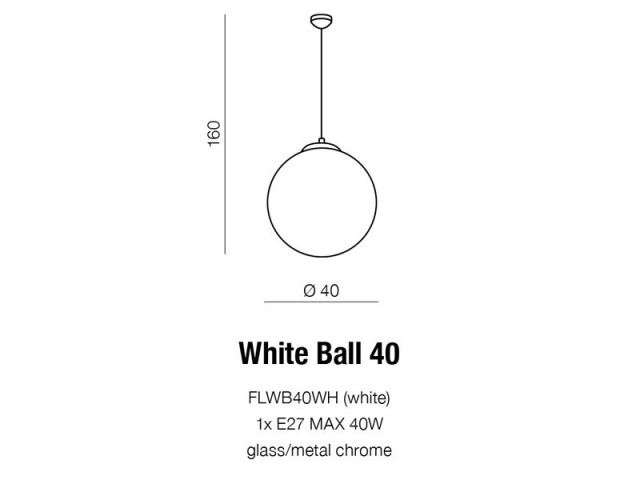 WHITE WHITE BALL 40 FLWB40WH- Lampa wisząca Azzardo