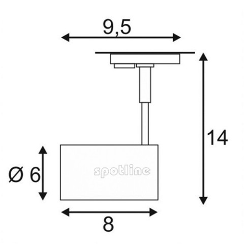 Bima 2 srebrnoszara z adapterem 1 fazowym 143432 -  Lampa do szyny 1 fazowowej Spotline 2