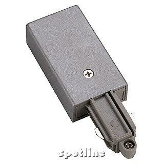 Zasilacz do szyny 1 - fazowej, uziemienie z lewej, srebrnoszary - Spotline 143032