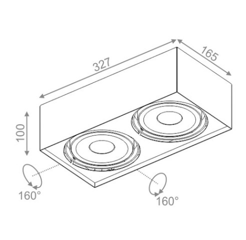 SQUARES mini 111x2 QRLED L8 LED WW natynkowy (3000K) - Lampa sufitowa Aquaform 40202L8-03 2