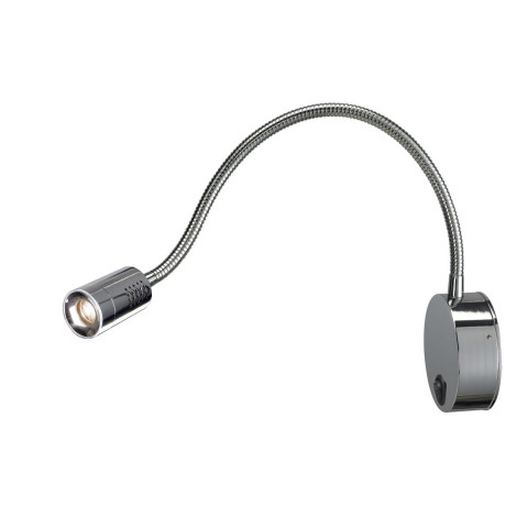 Dio flex plate z ciepłym białym LED, 1W, chrom  - Kinkiet do czytania LED z włącznikiem Spotline 146682