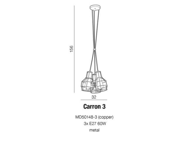 CARRON 3  Lampa wisząca industrialna Azzardo MD50148-3