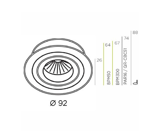 BPM 4210 GU10 230V oprawa wpuszczana oczko halogenowe białe matowe 2