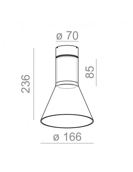 MODERN GLASS Flared TP E27 natynkowy AQForm 40405 - Lampa sufitowa szklana klosz transparentny, gładk