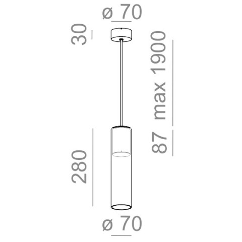 MODERN GLASS Tube TP LED 230V zwieszany AQForm - Lampa wisząca szklana 50476