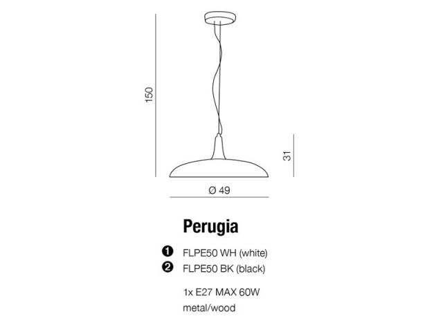 PERUGIA BLACK - Lampa wisząca Azzardo FLPE50BK 2