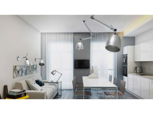 ZYTA S PENDANT ALU - Lampa sufitowa na wysięgniku z ruchomym ramieniem Azzardo