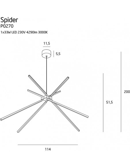 Spider lampa wisząca MAXlight  P0270