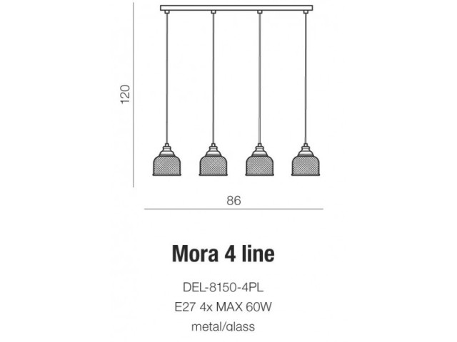 MORA 4 LINE Azzardo Lampa wisząca DEL-8150-4PL