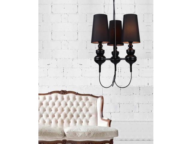 BAROCO 3 PENDANT - Lampa Wisząca AZzardo AD-7121S-3BK
