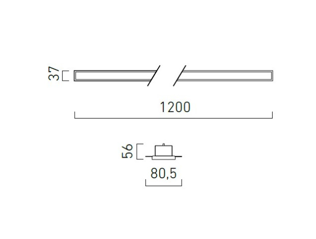 THINY SLIM RT 120 W (2700K) Chors - Lampa LED sufitowa wpuszczana bezramkowa,  do zabudowy, linia świetlna LED 22.3109.9x6.