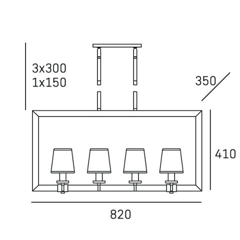 Lampa wisząca LONDON P08038WH - Lampa industrialna glamour loftowa Cosmo Light Żyrandol  2