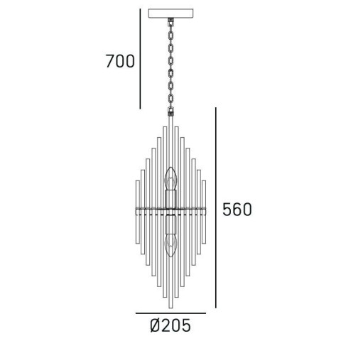Lampa wisząca REYKJAVIK P02080CP  - lampa industrialna żyrandol  Cosmo Light 2