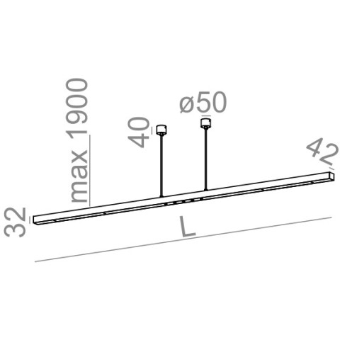 MIXLINE 167 INV LED zwieszany Aqform -  Lampa wisząca profil led Aquaform 50441