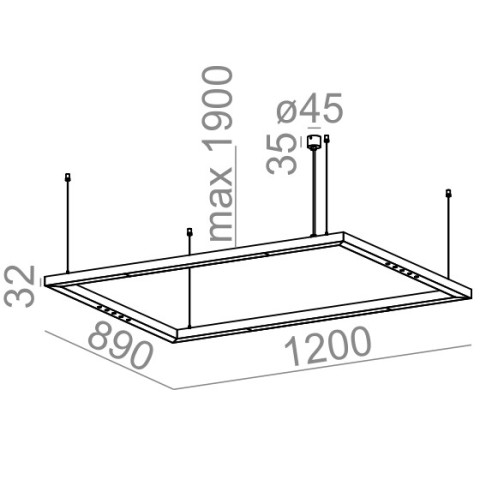 MIXLINE 120x89 RT LED zwieszany Aqform -  Lampa wisząca profil led Aquaform 50443