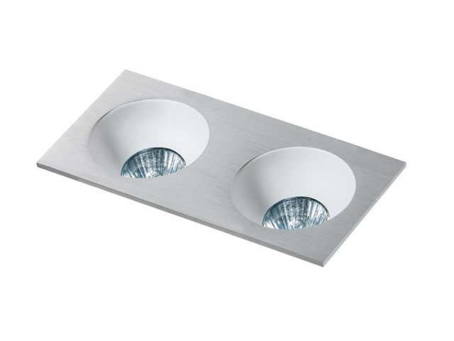 HUGO 2 DOWNLIGHT ALU + odbłyśnik  - Oprawa wpuszczana techniczna alu kwadrat Azzardo GM2118S  