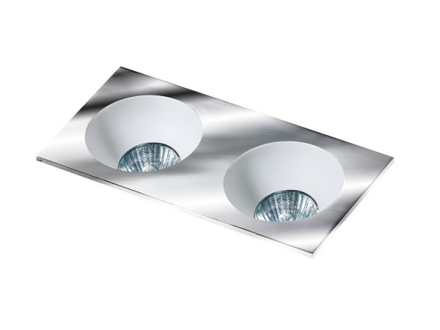 HUGO 2 DOWNLIGHT CHROME + odbłyśnik  - Oprawa wpuszczana techniczna chrom kwadrat Azzardo GM2203S