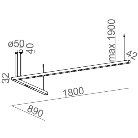 LENS LINE 180x89 LC zwieszany AQForm - Lampa wisząca LED  50468