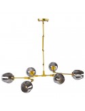Lampa wisząca MODERN ORCHID-6 złoto szara 130 cm - Step into Design Duża, nowoczesna lampa