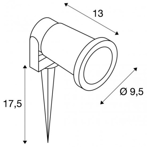NAUTILUS SPIKE XL, CZARNY, GU10 MAX.11W,1.5M Spotline 227410 Reflektor ogrodowy 