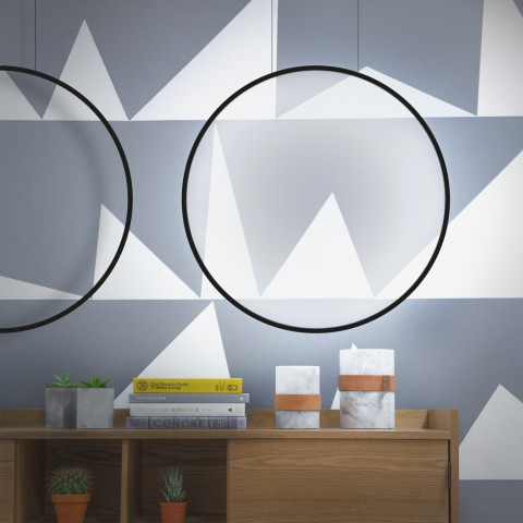 ECHO VERTICAL ŻYRANDOL 90 -  Lampa wisząca Ramko 67951 duża okrągła lampa LED