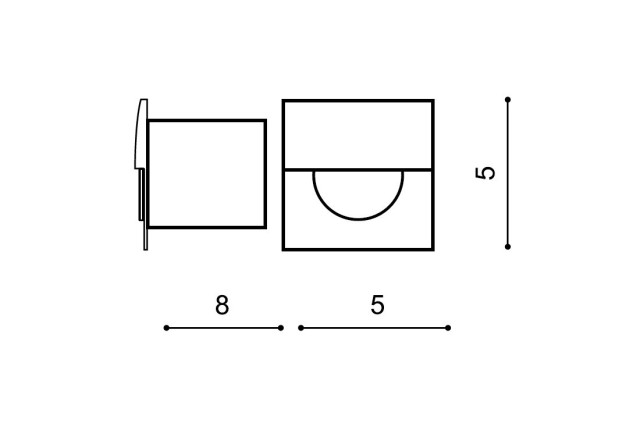 SANE FL 40 BLACK AZ2765 Azzardo - Kinkiet LED  Lampa schodowa oświetlenie komunikacyjne