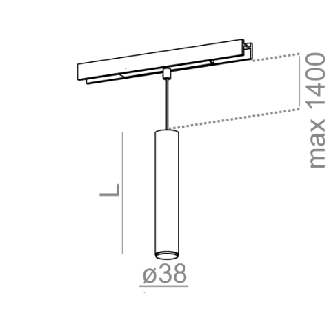 PET next mini 20 LED multitrack zwieszany Aqform 16369 - Lampa LED tuba do szynoprzewodu Multitrack