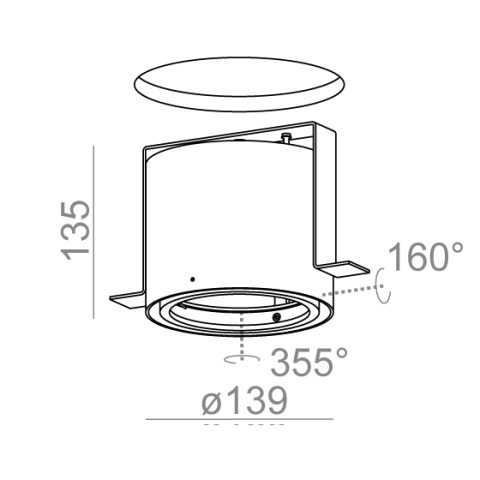 RING 111 trimless 230V Phase-Control wpuszczany AQForm  - Oprawa wpuszczana bezramkowa ES111 okrągła (37163-03) 2