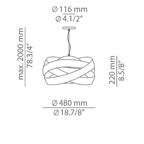 siso T-2995 48cm Estiluz Lampa wisząca