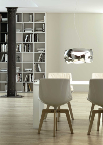 siso T-2996 60cm Estiluz Lampa wisząca duża biała chrom lub miedziana
