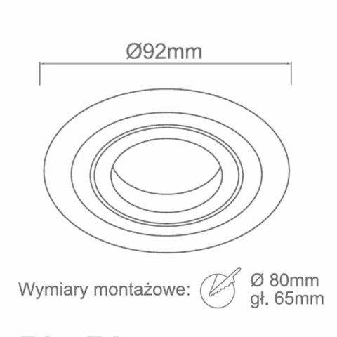 Pio bianco - Oprawa wpuszczana biała okrągła  Orlicki Design 2