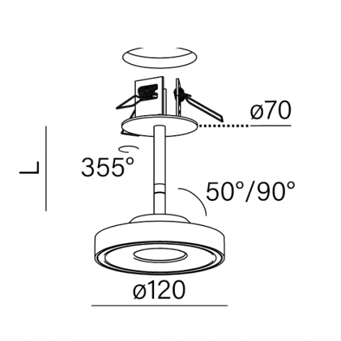 KARI 11 LED 36° G/K reflektor Aqform Reflektor LED montaż podtynkowy