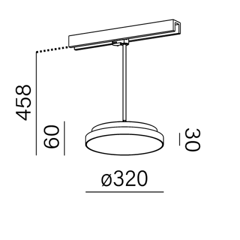 BLOS round LED suspended track Aqform -  Lampa plafon do szynoprzewodu 3F