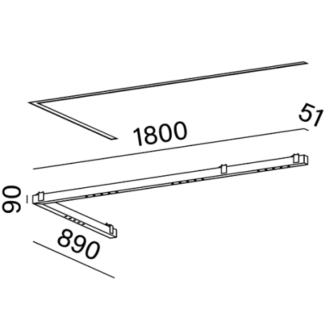LENS LINE 180x89 LC LED medium power wpuszczany AQForm  Nowoczesna lampa wpuszczana profil LED linia światła