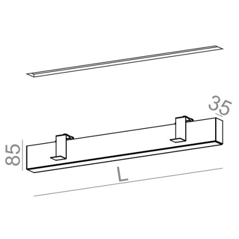 RAFTER 57 LED wpuszczany Aqform 30275 - Linia światła LED profil listwa wpuszczana w sufit