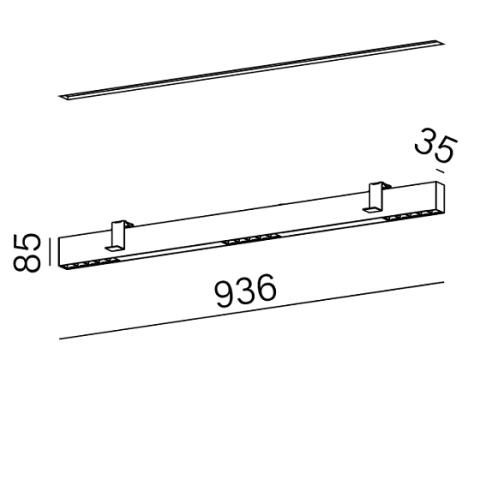 RAFTER points 94 LED section wpuszczany Aqform 30266 - Linia światła LED profil listwa wpuszczana w sufit