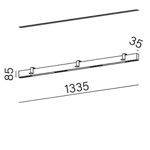 RAFTER points 133 LED section wpuszczany Aqform 30267 - Linia światła LED profil listwa wpuszczana w sufit