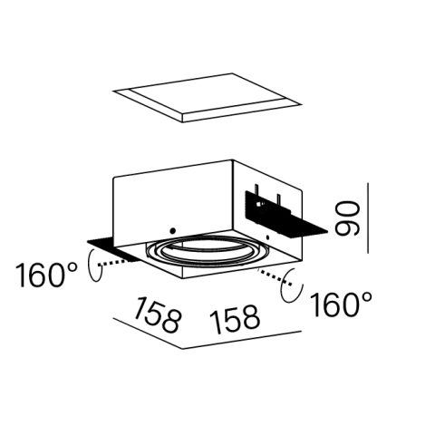 SQUARES 111x1 trimless Phase-Control wpuszczany AQForm 31811  - Lampa wpuszczana bezramkowa AR111 nowoczesne oświetlenie 2