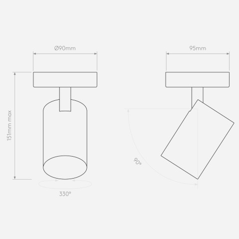 Aqua Single Matowy biały IP44 Reflektor Plafon Astro Lighting