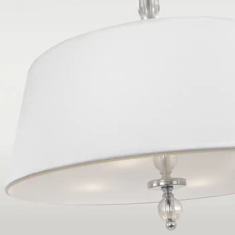 Lampa wisząca CANCUN P04981CH-WH COSMOlight - lampa wisząca klasyczny wzór biały abażur glamour duży żyrandol kryształ