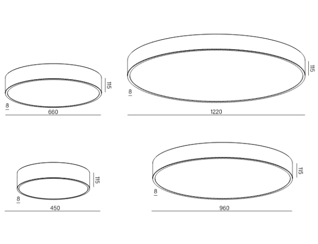BIG SIZE next round 96 LED natynkowy AQForm - duży plafon LED Lampa sufitowa 40238