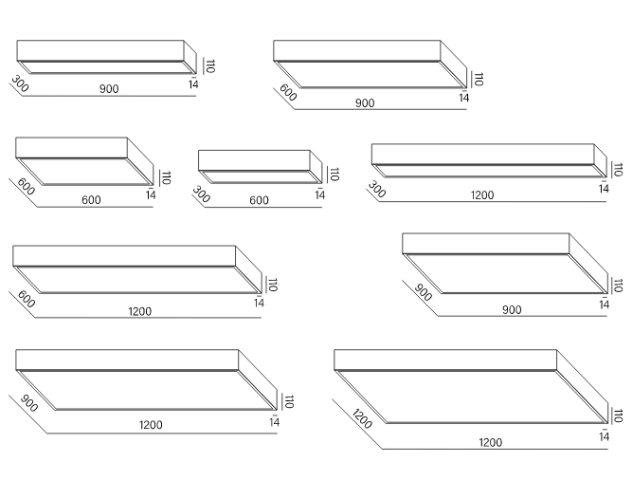 BIG SIZE next square 120x120 LED natynkowy AQForm - Duży kwadratowy plafon LED 40257