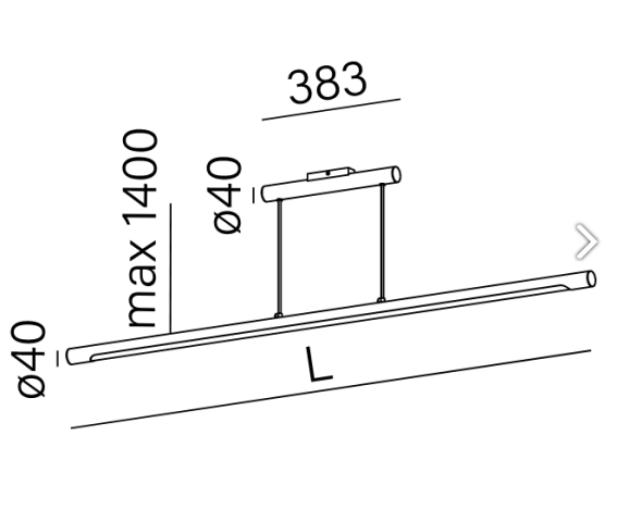 THIN TUBE central 152 LED zwieszany AQForm - Lampa wisząca dekoracyjna tuba rurka czarna 50571