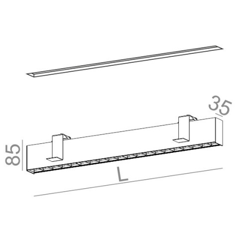 RAFTER points 80 LED L wpuszczany czarny Aqform 30273-L927-W1-00-02 - Linia światła LED profil listwa wpuszczana w sufit
