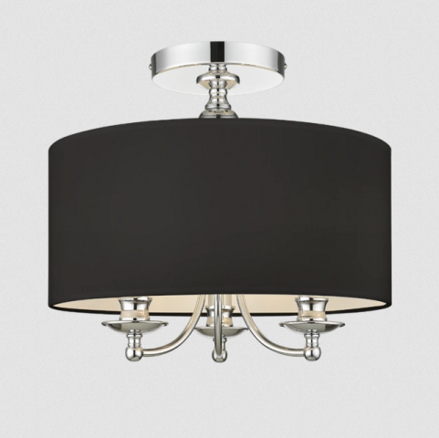 Plafon ABU DHABI C03466CH-WH Cosmo Light chrom czarny abażur