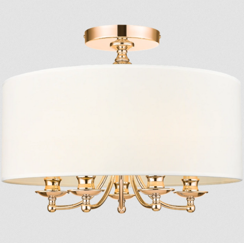 Plafon ABU DHABI C05442AU-WH Cosmo Light złoty biały abażur