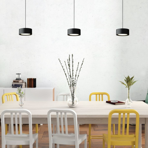 BRAKET/Z 229 ELKIM Lighting Lampa wisząca LED biała, czarna, złota czarny przewód