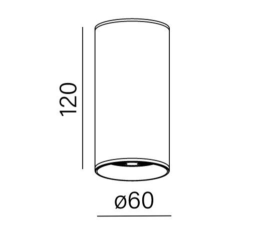 PET LED 230V exterior 27° Phase-Control natynkowy czarny struktura Aqform - Lampa sufitowa IP65 tuba szczelna zewnętrzna