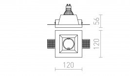 DAG SQ wpuszczana gipsowa 230V GU10 35W R12355 - Oprawa wpuszczana do zabudowy Rendl light studio